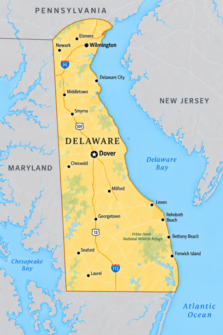 Delaware Site Laws Map