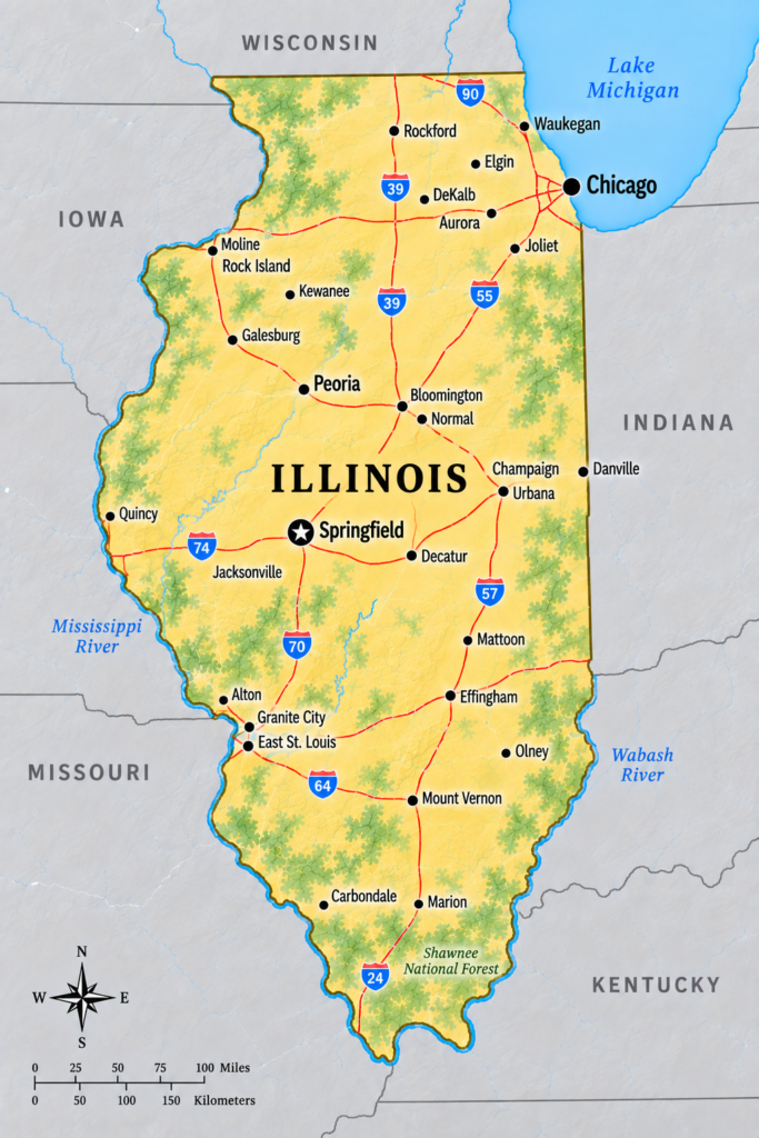 Illinois Site Laws Map